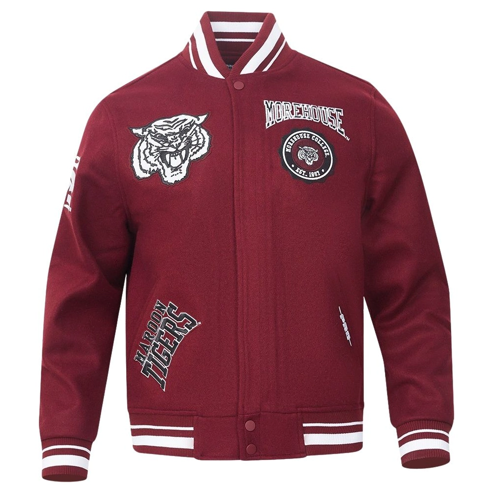 Morehouse Maroon Tigers Classic Maroon Wool Varsity Jacket
