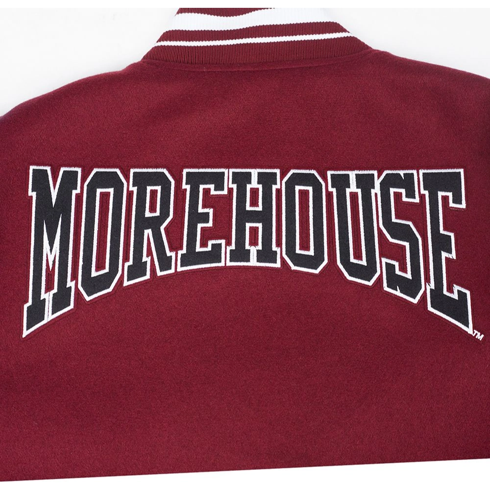 Morehouse Maroon Tigers Classic Maroon Wool Varsity Jacket - Image 6