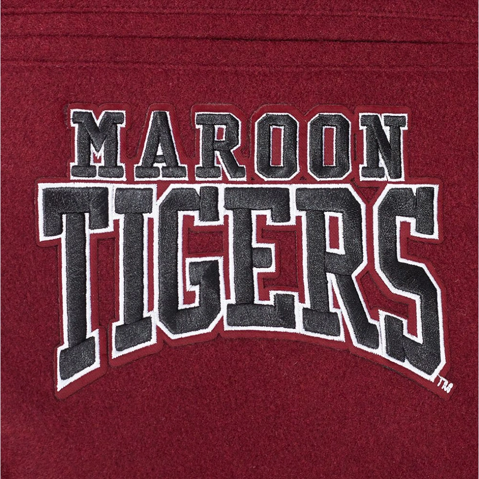 Morehouse Maroon Tigers Classic Maroon Wool Varsity Jacket - Image 9