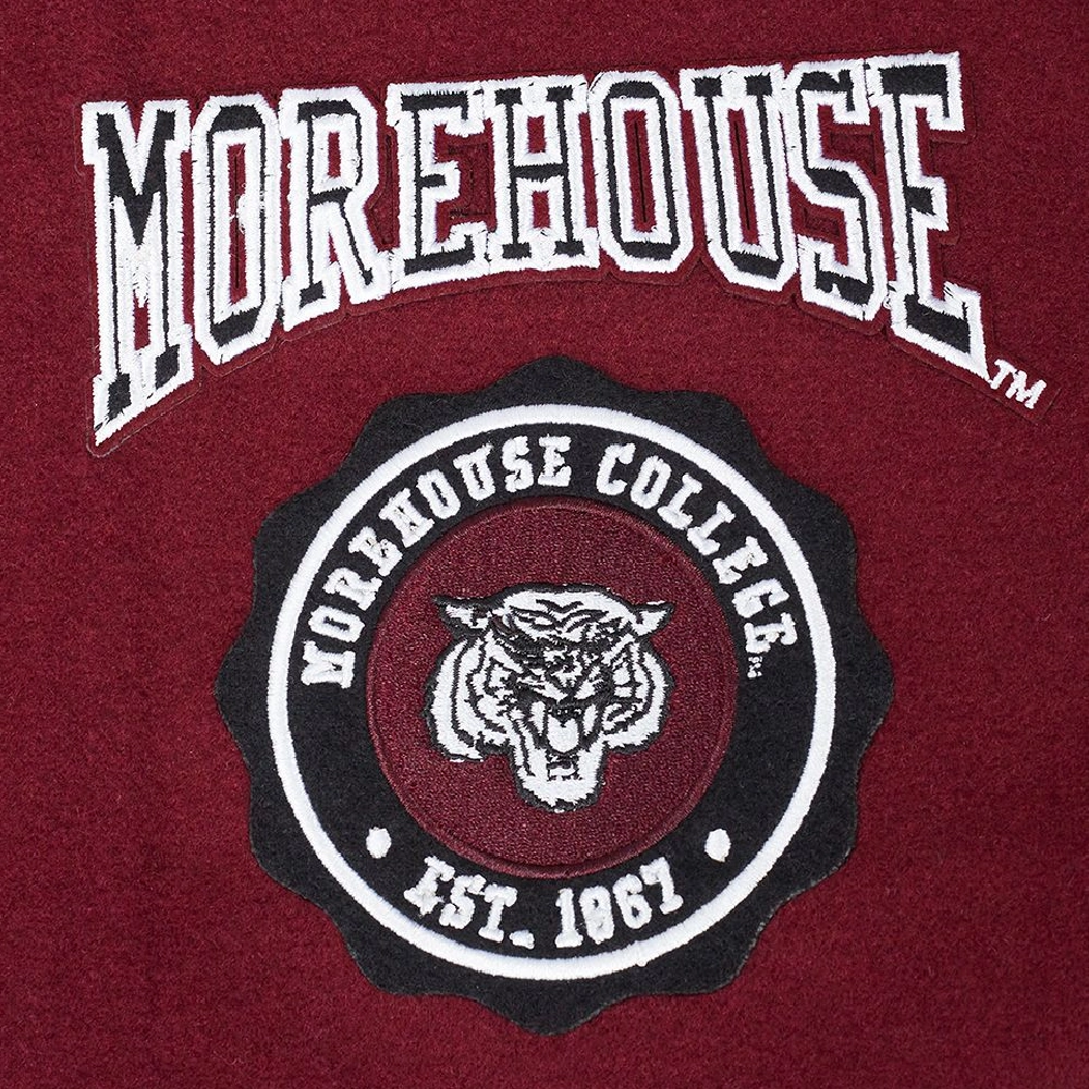 Morehouse Maroon Tigers Classic Maroon Wool Varsity Jacket - Image 5