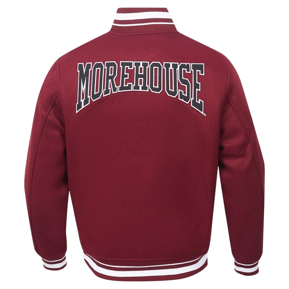 Morehouse Maroon Tigers Classic Maroon Wool Varsity Jacket - Image 3