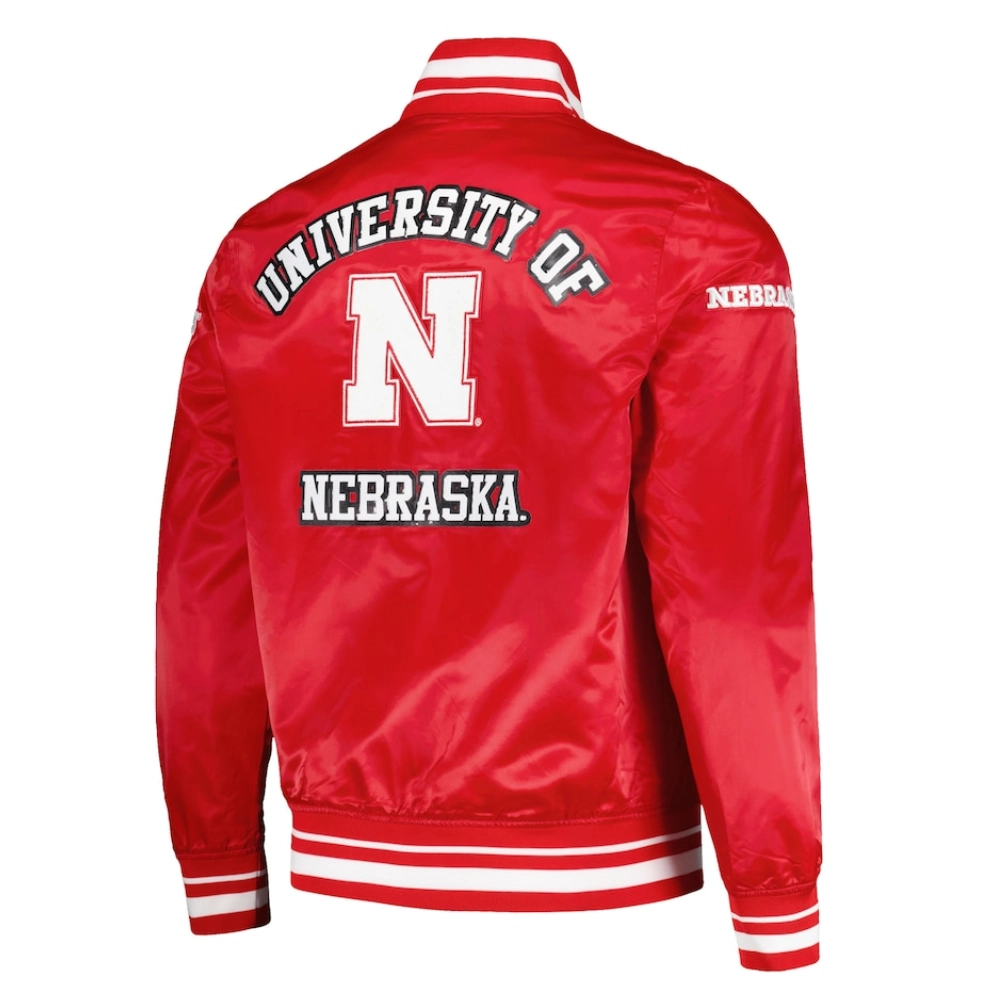 Alternative view of Nebraska Cornhuskers Classic Red Satin Varsity Jacket