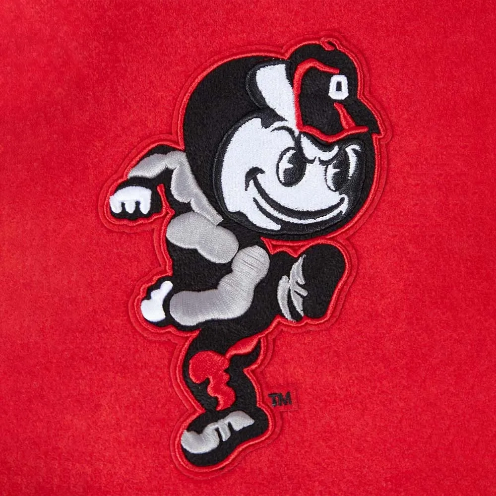 Ohio State Buckeyes Classic Red/White Wool & Leather Varsity Jacket - Image 5