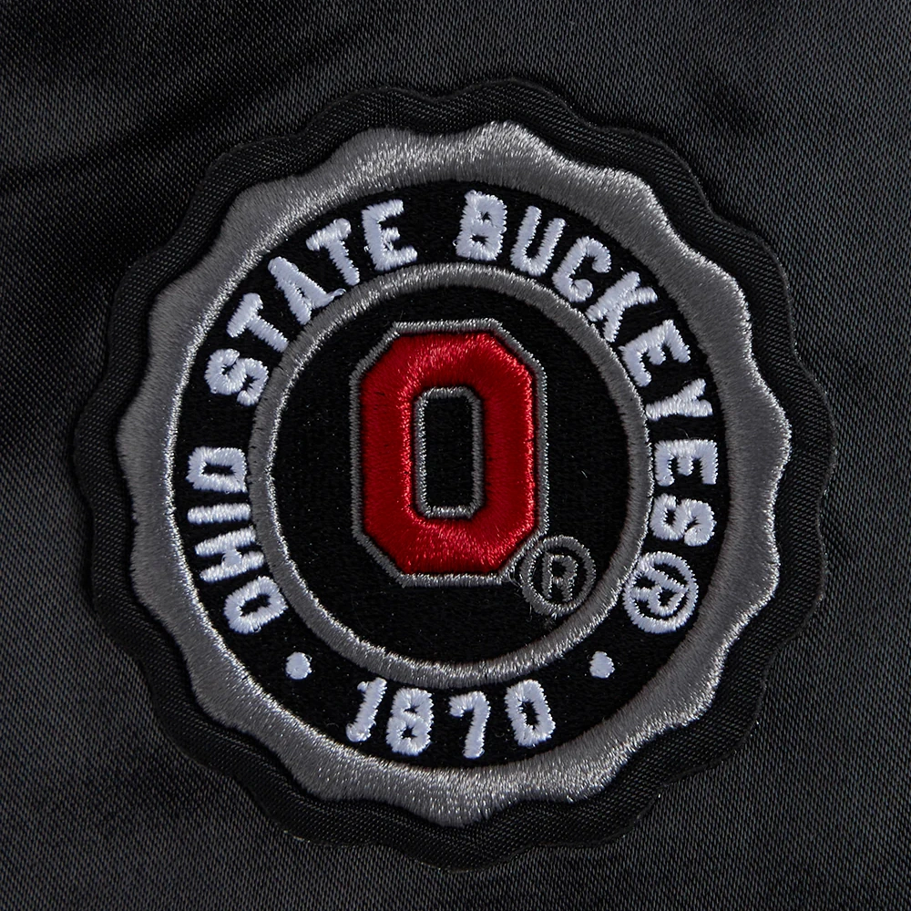 Ohio State Buckeyes Women’s Classic Black Satin Varsity Jacket - Image 8