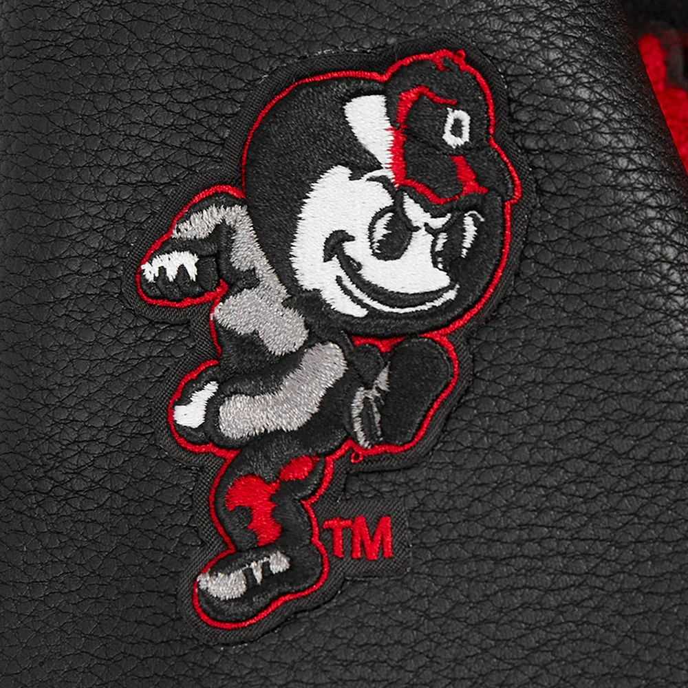Ohio State Buckeyes Women’s Classic Black Wool & Leather Varsity Jacket - Image 8