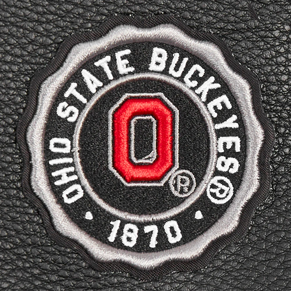 Ohio State Buckeyes Women’s Classic Black Wool & Leather Varsity Jacket - Image 6