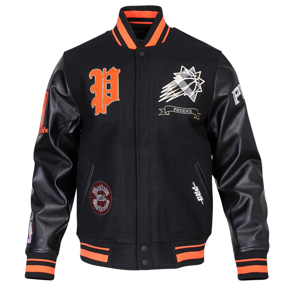 Phoenix Suns Pro Standard Pro Prep Black Wool & Leather Varsity Jacket