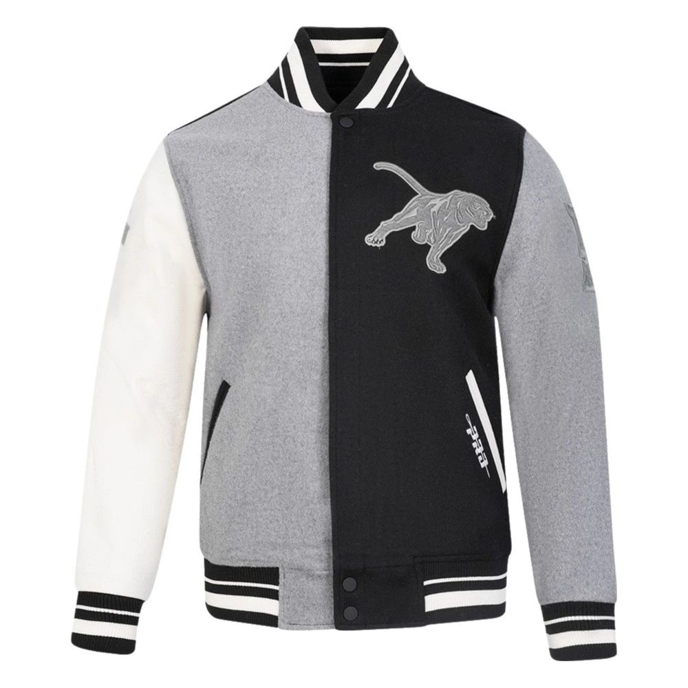 Prairie View A&M Panthers Classic Rib Black/Gray Wool Varsity Jacket