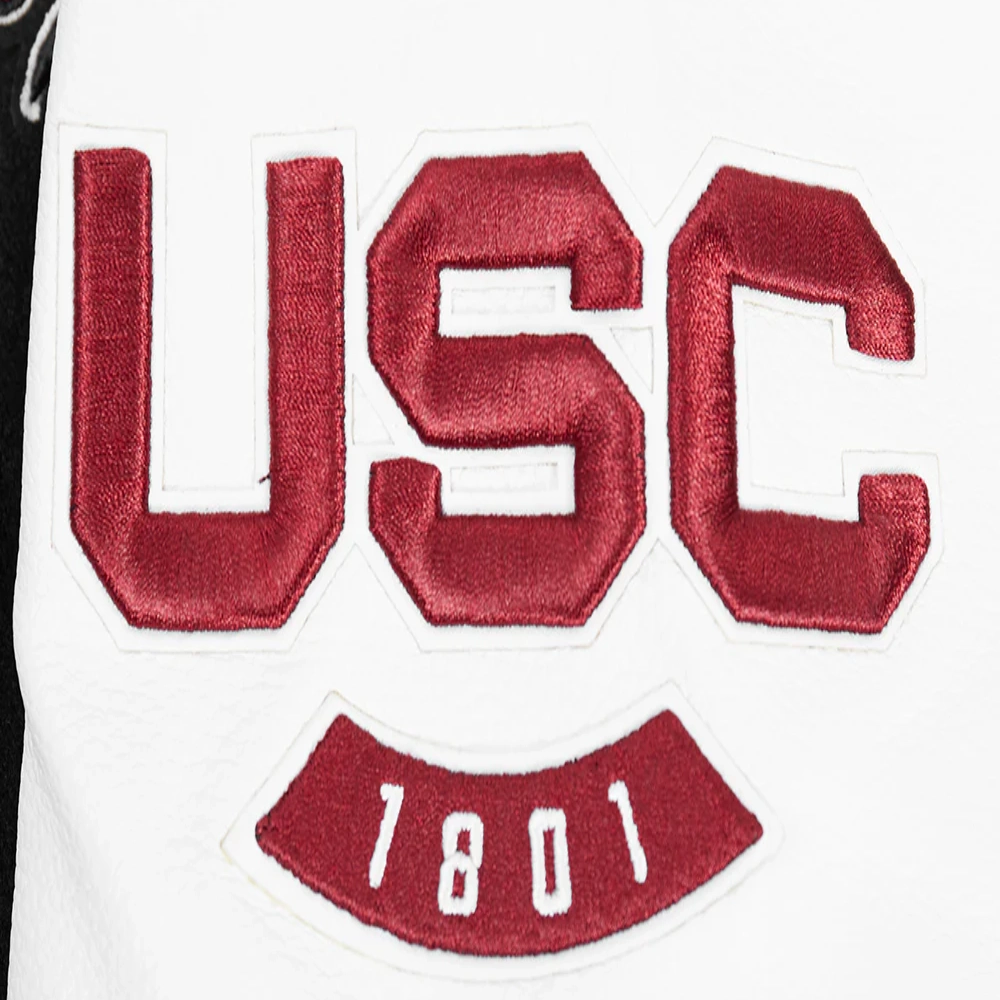 South Carolina State Bulldogs Classic Black/White Wool & Leather Varsity Jacket - Image 7
