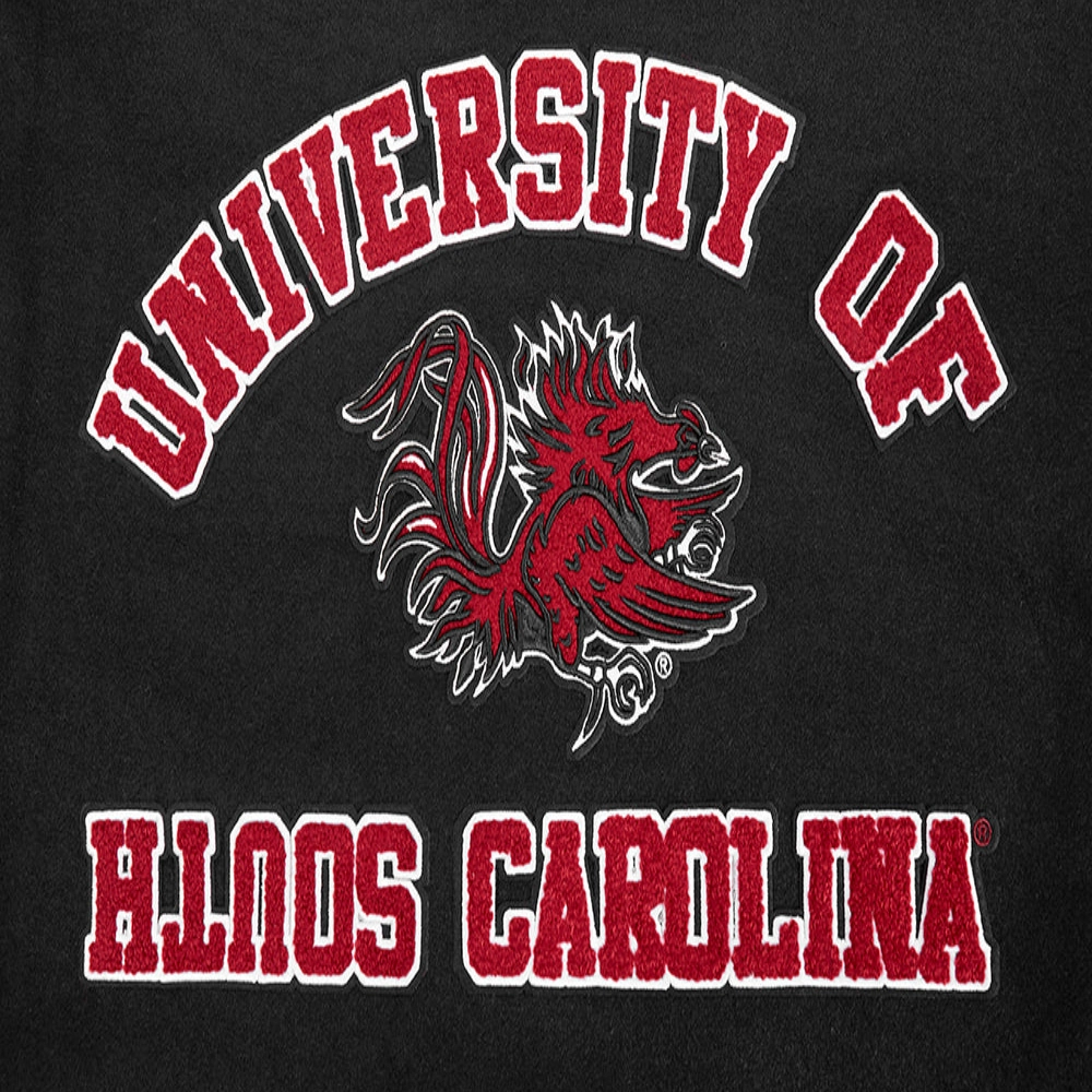 South Carolina State Bulldogs Classic Black/White Wool & Leather Varsity Jacket - Image 8
