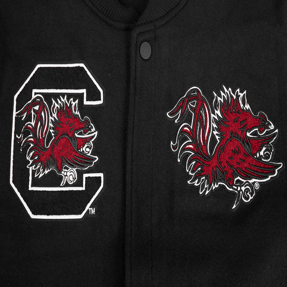 South Carolina State Bulldogs Classic Black/White Wool & Leather Varsity Jacket - Image 5