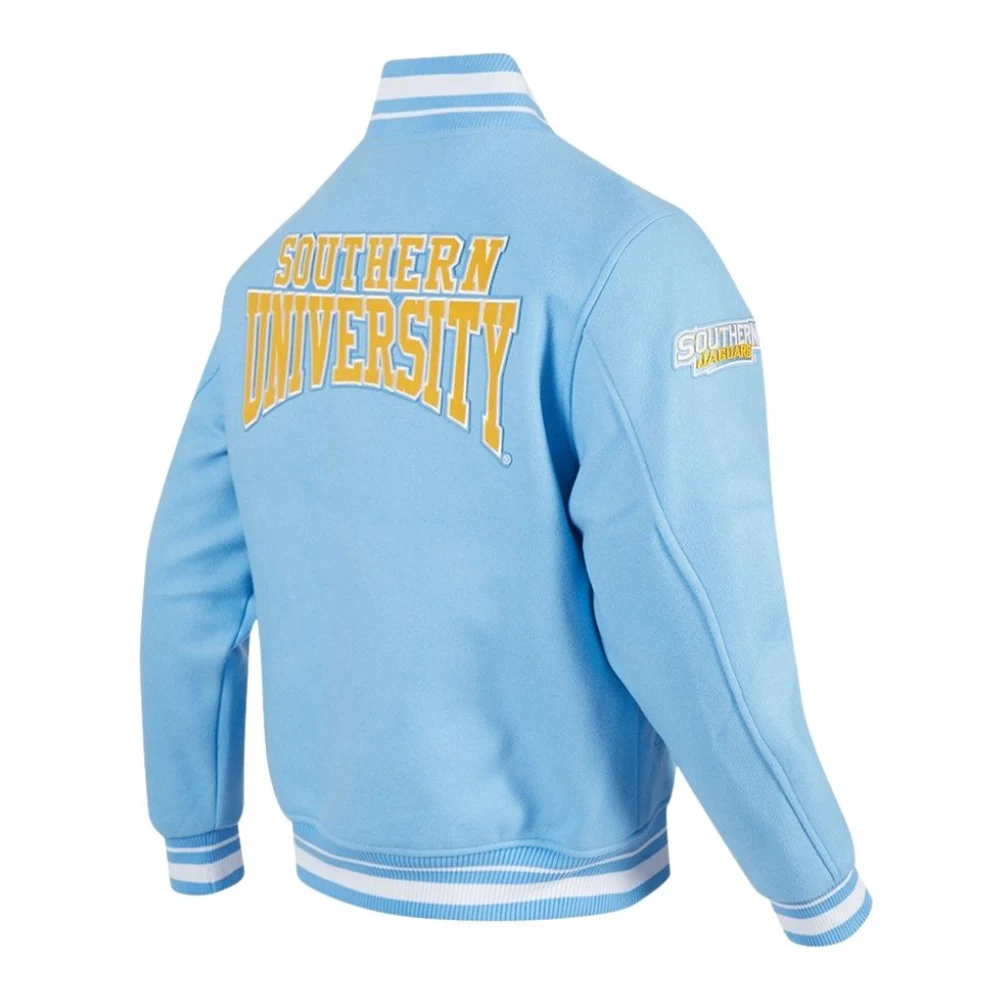 Southern Jaguars Crest Emblem Blue Wool Varsity Jacket - Image 5