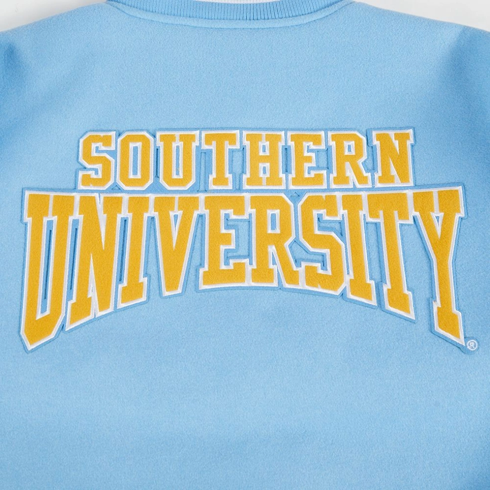 Southern Jaguars Crest Emblem Blue Wool Varsity Jacket - Image 10