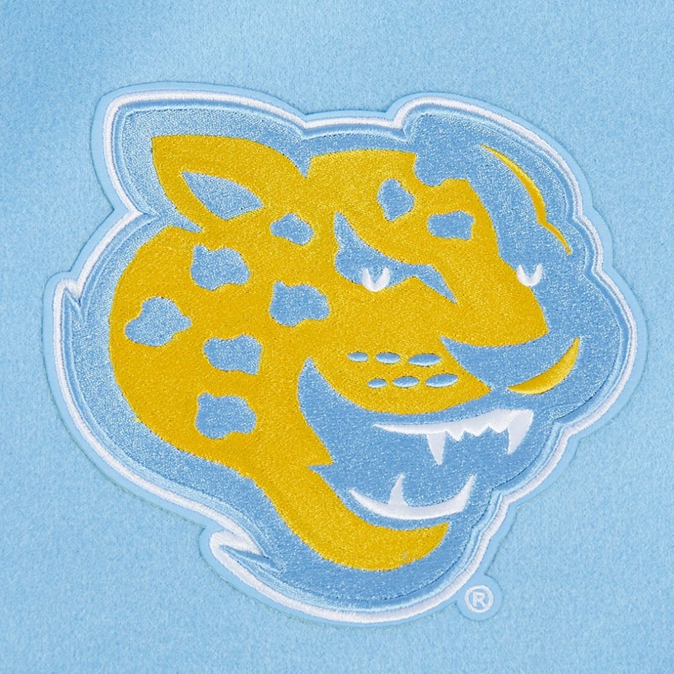 Southern Jaguars Crest Emblem Blue Wool Varsity Jacket - Image 7