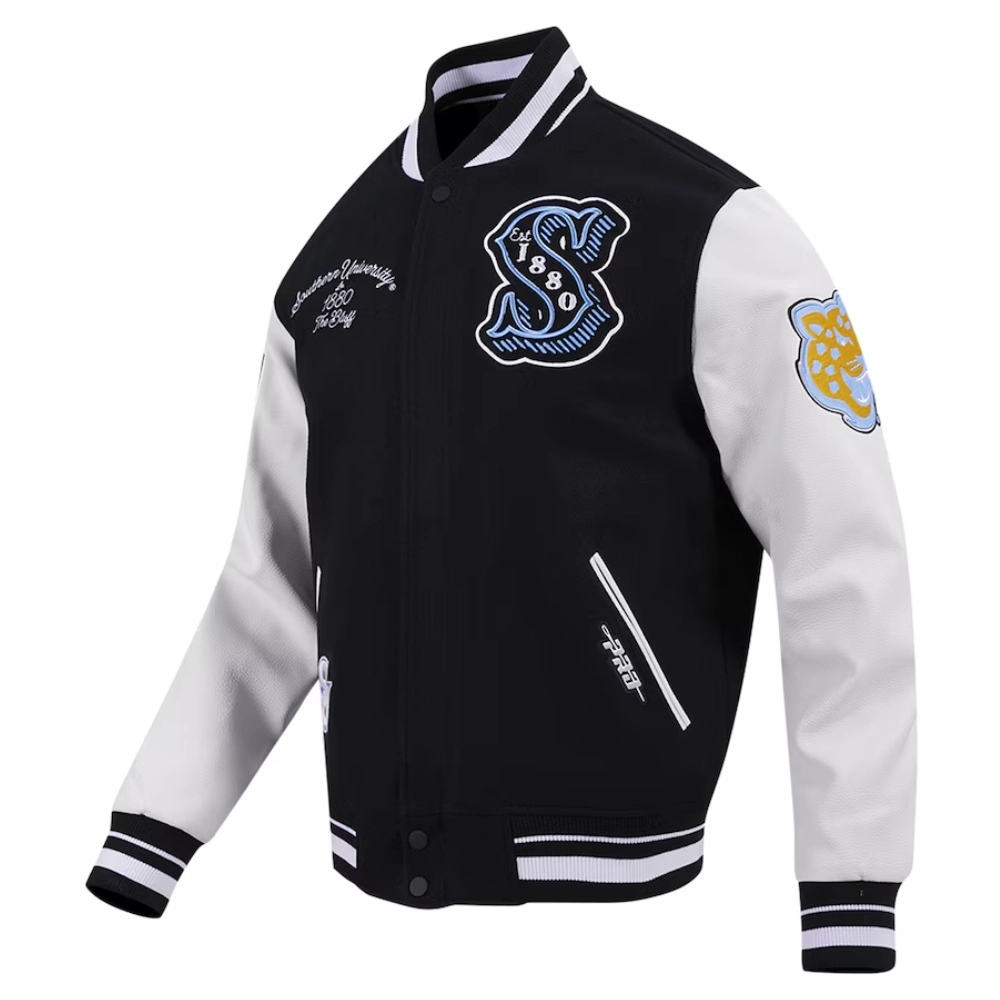 Alternative view of Southern Jaguars HBCU Vintage Wool & Leather Varsity Jacket