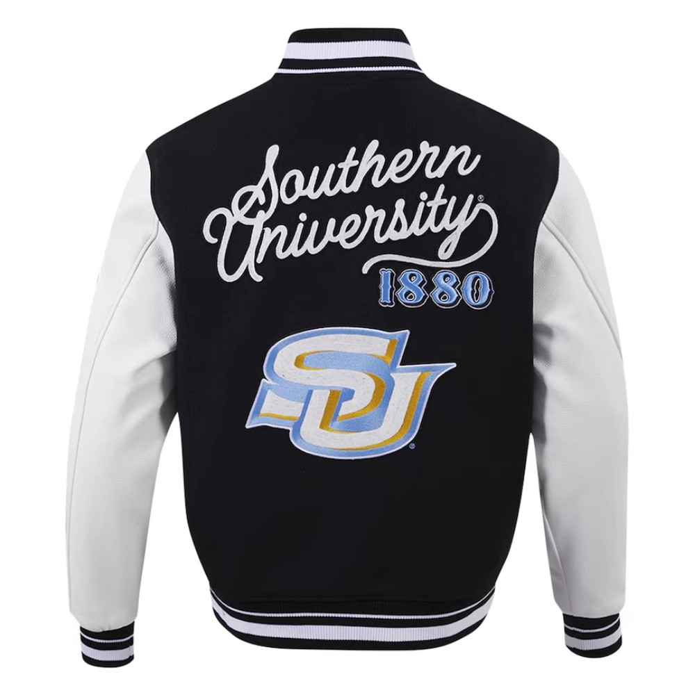 Southern Jaguars HBCU Vintage Wool & Leather Varsity Jacket - Image 4