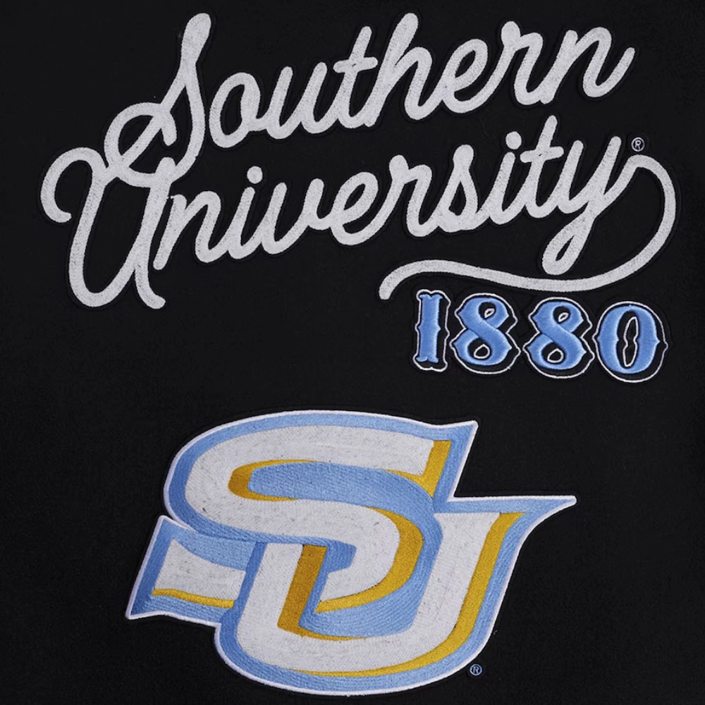 Southern Jaguars HBCU Vintage Wool & Leather Varsity Jacket - Image 8