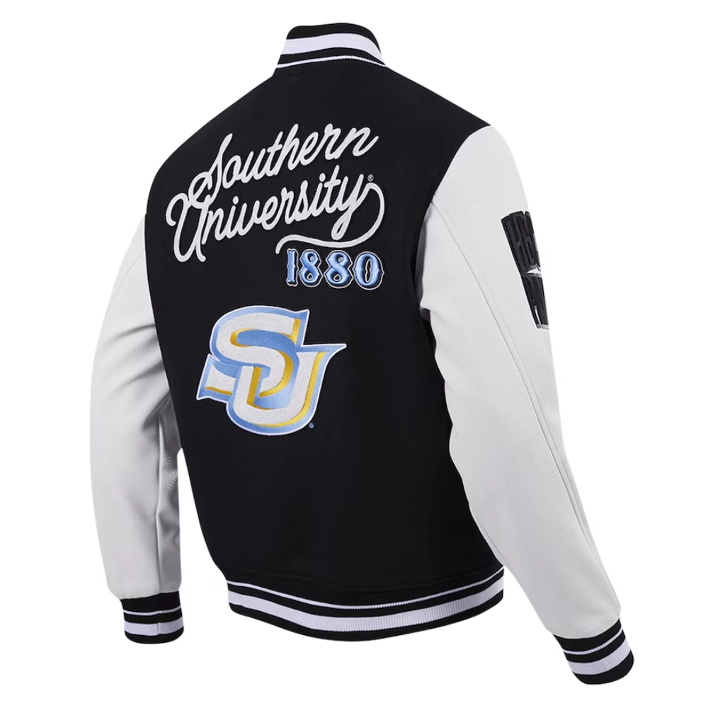 Southern Jaguars HBCU Vintage Wool & Leather Varsity Jacket - Image 3