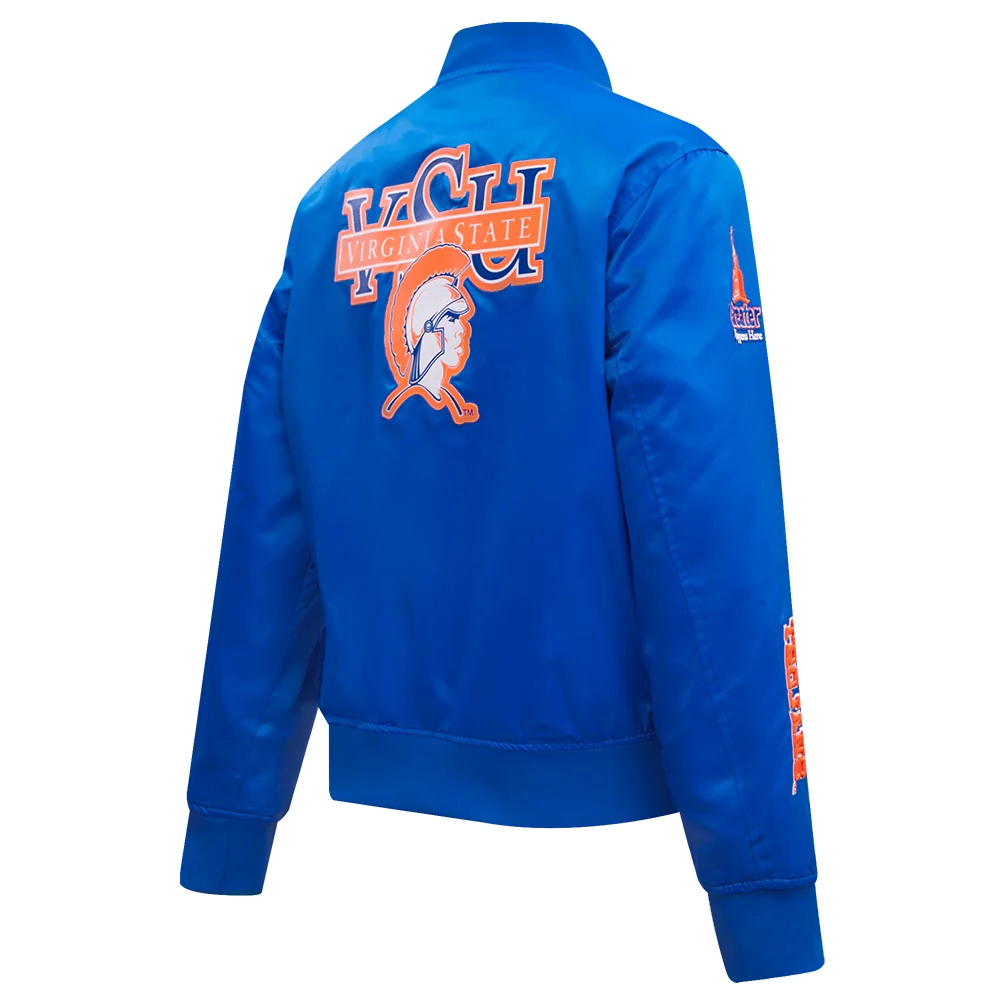Virginia Cavaliers Women’s Classic Blue Satin Varsity Jacket - Image 3
