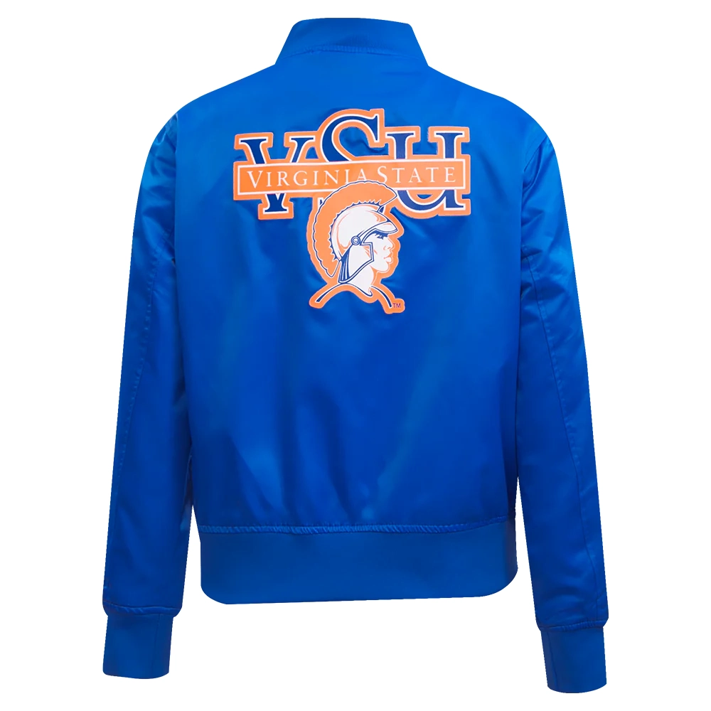 Virginia Cavaliers Women’s Classic Blue Satin Varsity Jacket - Image 4