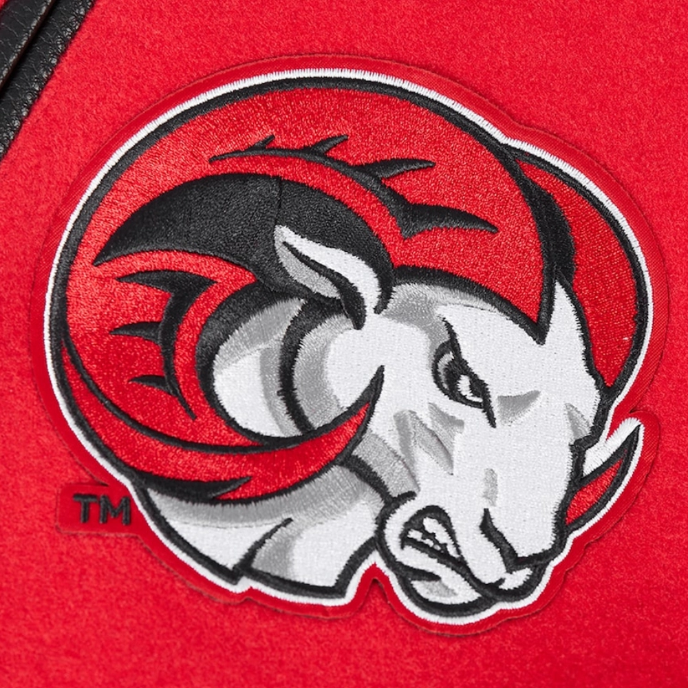 Winston-Salem State Rams HBCU Vintage Red/Black Wool & Leather Varsity Jacket - Image 8