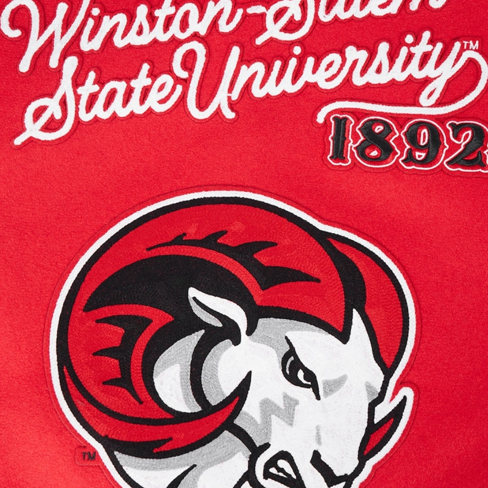 Winston-Salem State Rams HBCU Vintage Red/Black Wool & Leather Varsity Jacket - Image 9