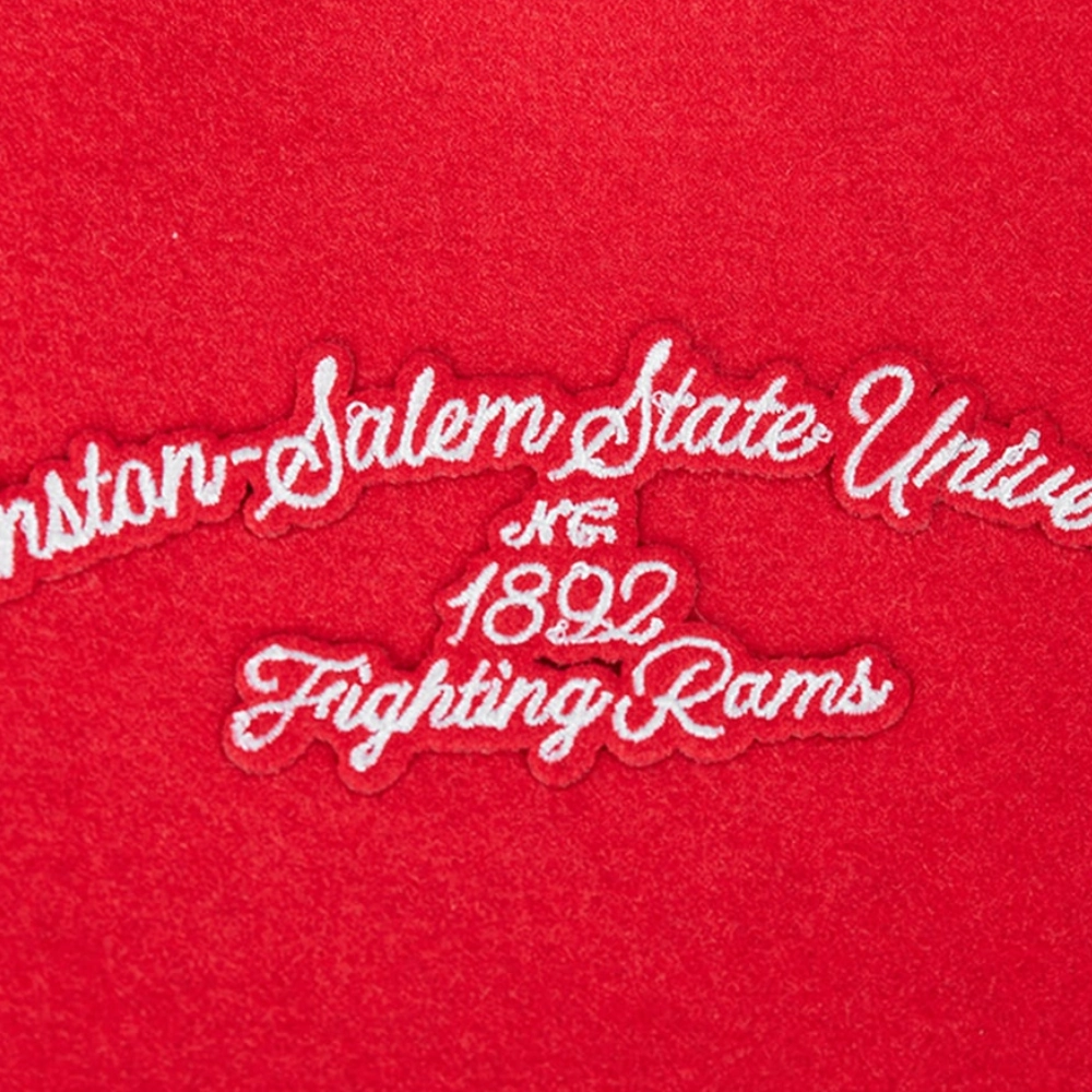 Winston-Salem State Rams HBCU Vintage Red/Black Wool & Leather Varsity Jacket - Image 6