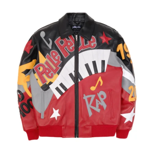 Pelle Pelle 50 Years Of Hip Hop Black & Red Leather Jacket