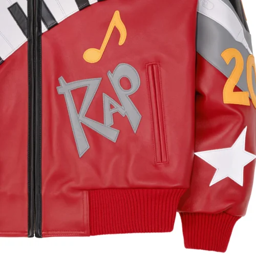 Pelle Pelle 50 Years Of Hip Hop Black & Red Leather Jacket - Image 5