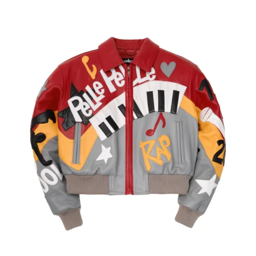 Pelle Pelle 50 Years Of Hip Hop Women's Crop Red Leather Jacket