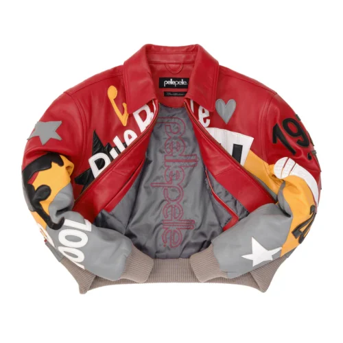 Pelle Pelle 50 Years Of Hip Hop Women's Crop Red Leather Jacket - Image 3