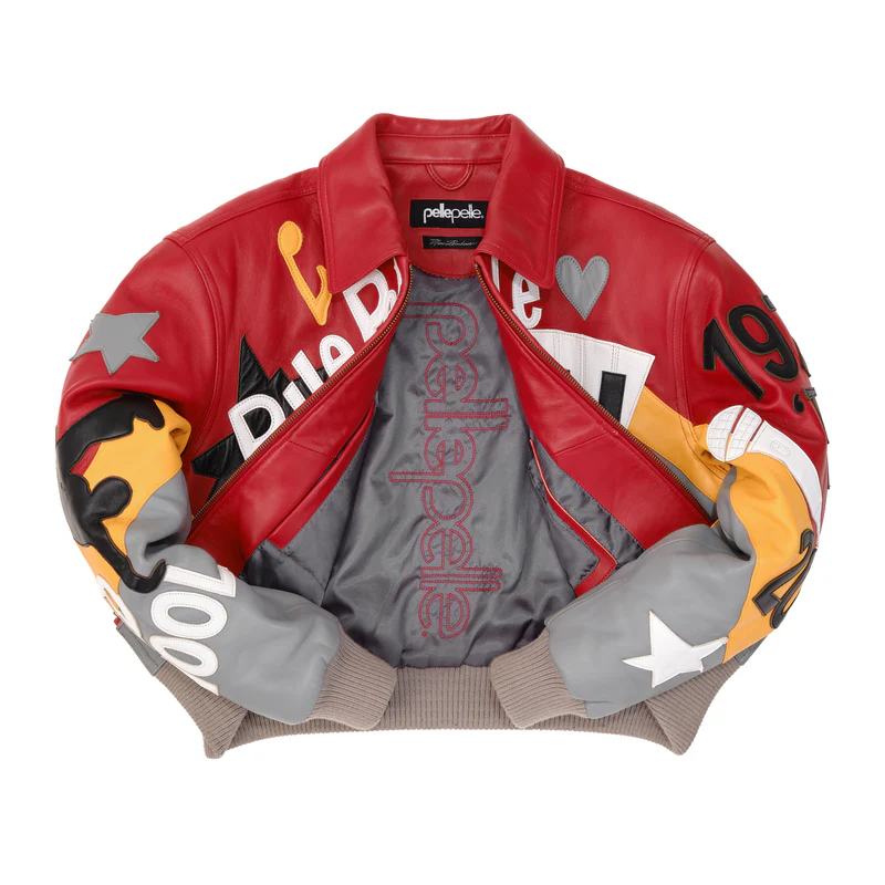Pelle Pelle 50 Years Of Hip Hop Women's Crop Red Leather Jacket - Image 3