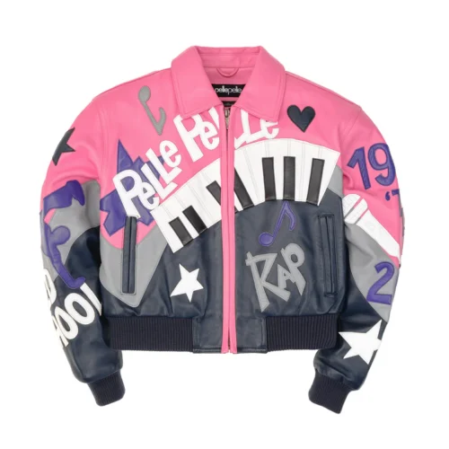 Pelle Pelle 50 Years Of Hip Hop Women's Crop Pink Leather Jacket