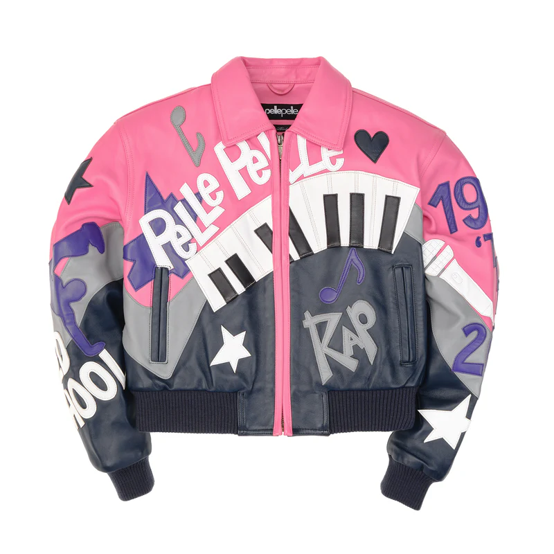 Pelle Pelle 50 Years Of Hip Hop Women's Crop Pink Leather Jacket