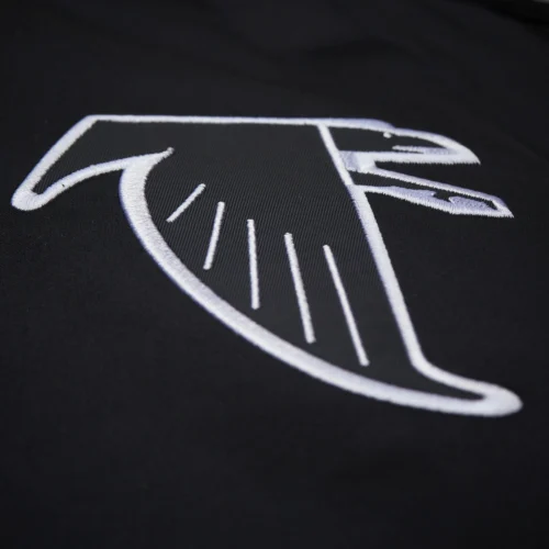 Atlanta Falcons Double Down Black Satin Varsity Jacket - Image 3