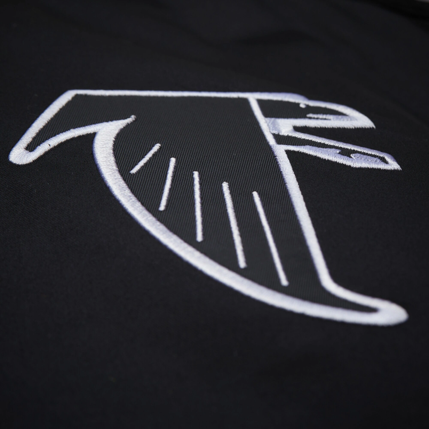 Atlanta Falcons Double Down Black Satin Varsity Jacket - Image 3