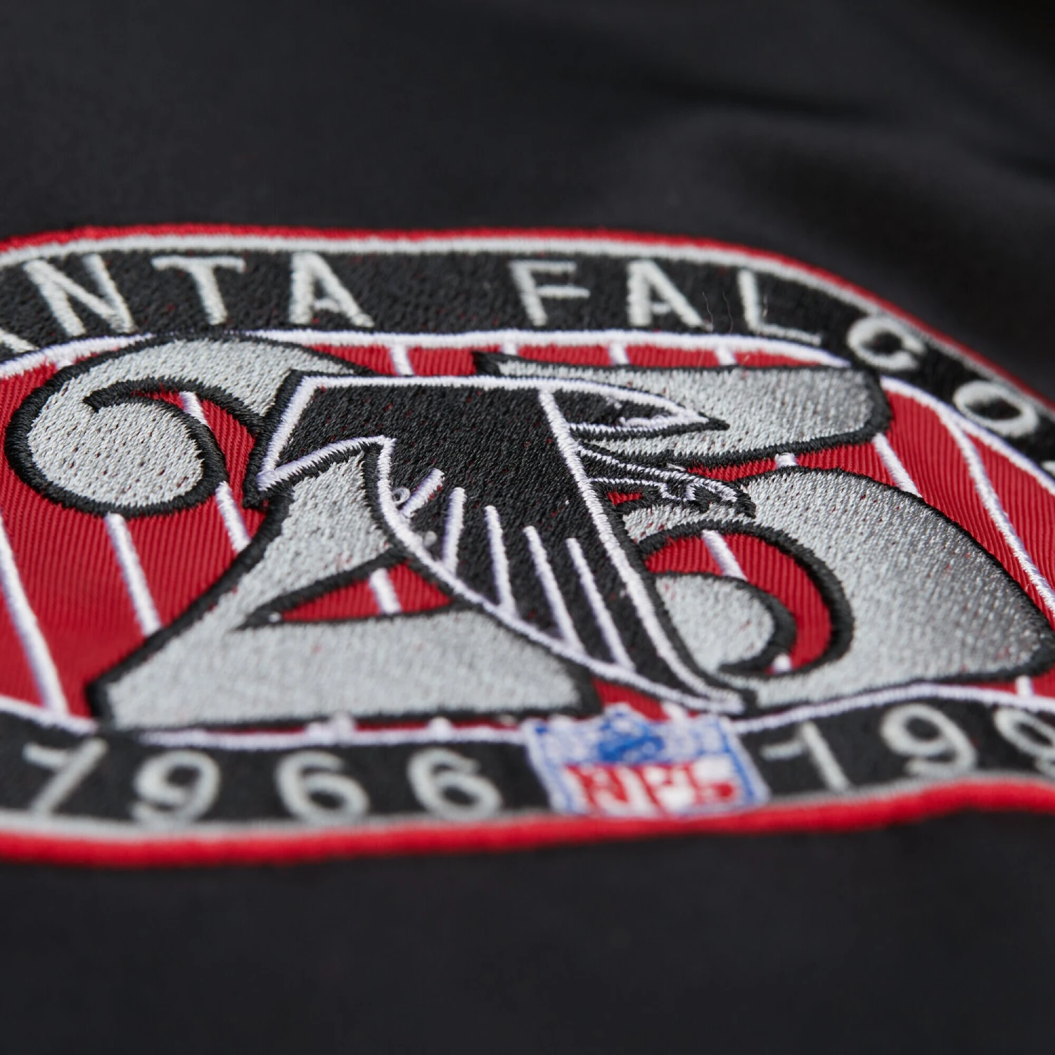Atlanta Falcons Double Down Black Satin Varsity Jacket - Image 4