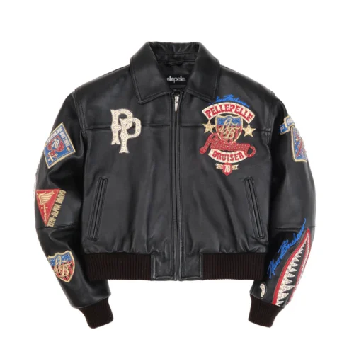 Pelle Pelle American Bruiser Plush Black Women's Crop Leather Jacket