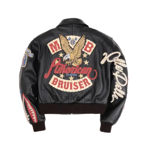 Alternative view of Pelle Pelle American Bruiser Plush Black Women's Crop Leather Jacket