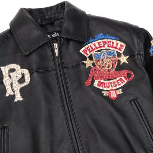 Pelle Pelle American Bruiser Plush Black Women's Crop Leather Jacket - Image 5