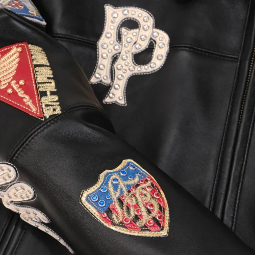Pelle Pelle American Bruiser Plush Black Women's Crop Leather Jacket - Image 9