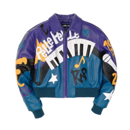 Pelle Pelle 50 Years Of Hip Hop Women's Crop Purple Leather Jacket