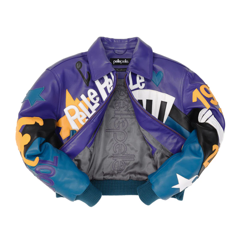Pelle Pelle 50 Years Of Hip Hop Women's Crop Purple Leather Jacket - Image 3