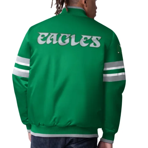 Alternative view of Philadelphia Eagles Scout Satin Varsity Jacket - Green