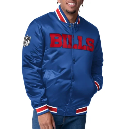 Buffalo Bills Closer Blue Satin Varsity Jacket