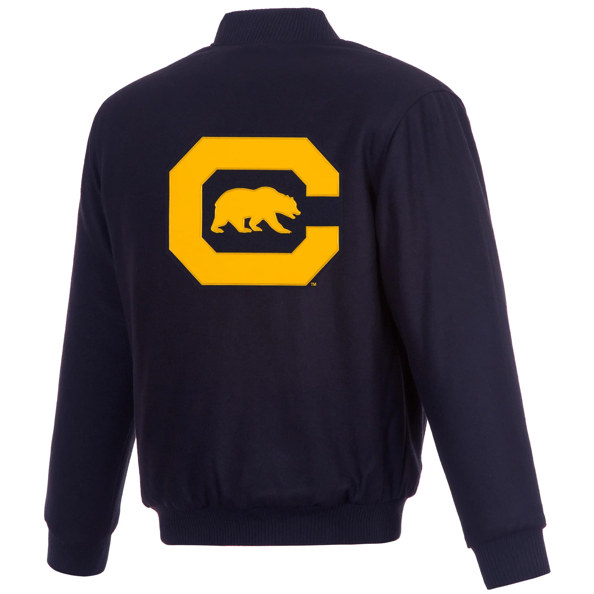 California Golden Bears One Color Full Wool Navy Varsity Jacket - Image 2