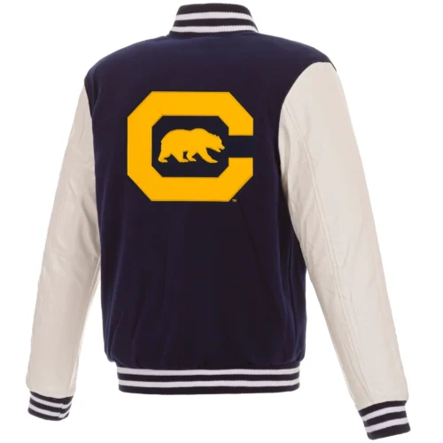 Alternative view of California Golden Bears Two Tone Navy/White Wool & Leather Varsity Jacket