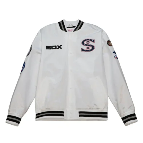 Chicago White Sox City Collection White Satin Varsity Jacket