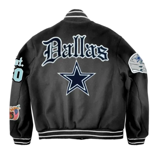Alternative view of Dallas Cowboys Old English Black Full Wool Varsity Jacket