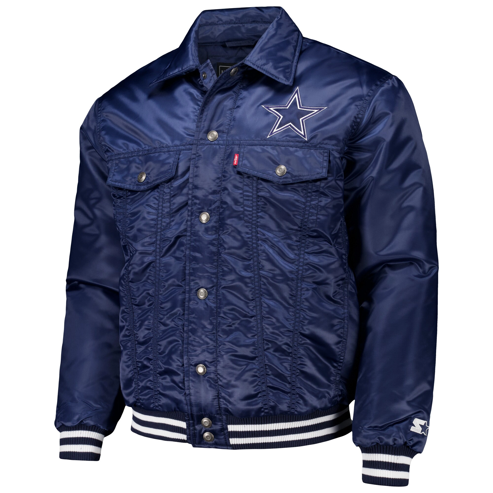 Dallas Cowboys Silver Label Trucker Navy Varsity Jacket
